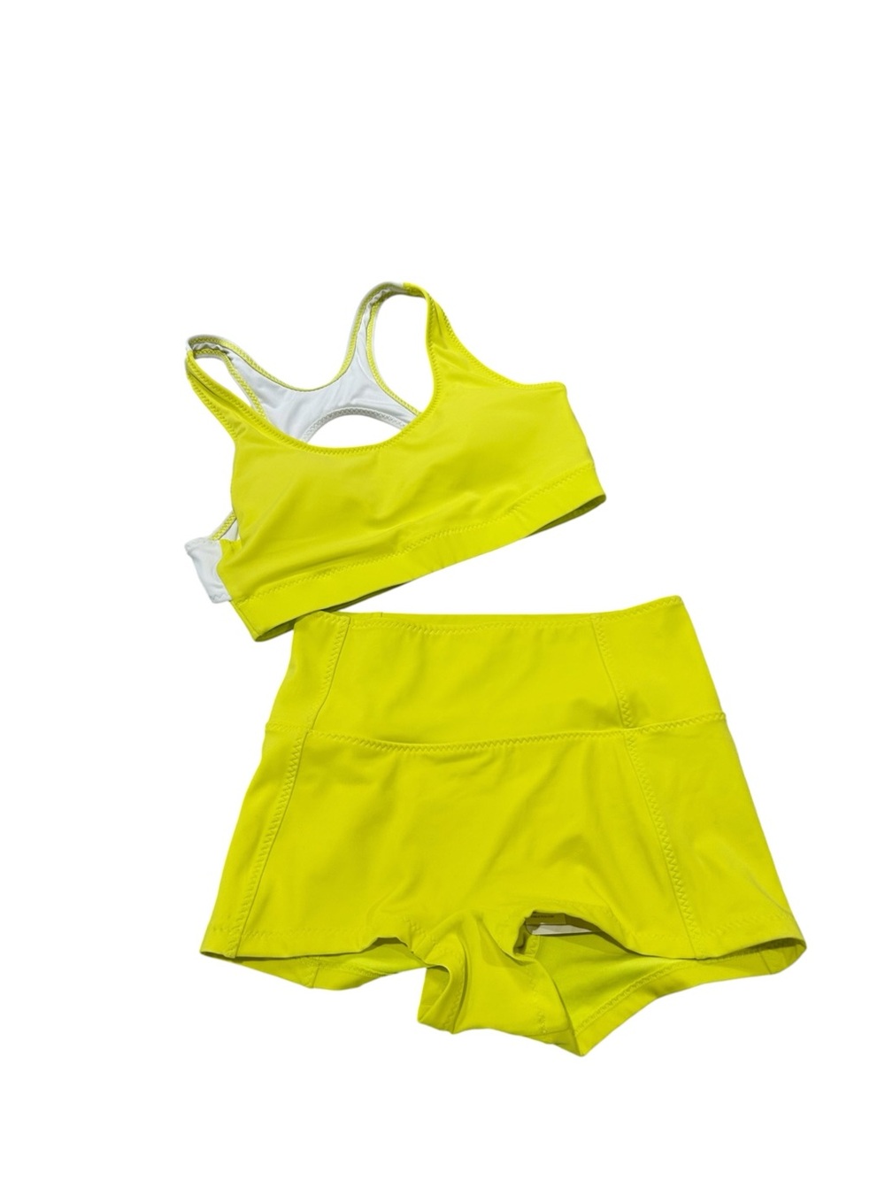 Fabletics NWT Two Piece Swimsuit Size S Racerback Tank Sports Bra & Cheeky Short